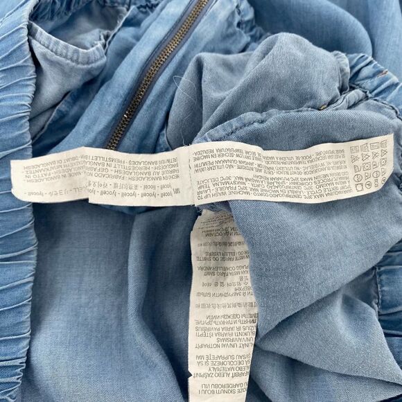 Zara Trafaluc Denim-Wear Chambray Zip Bomber Jacket Size Small - Picture 13 of 13